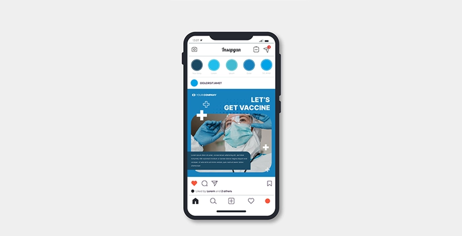 Das Smartphone zeigt das Instagram-Profil eines Arztes.